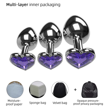 Multicolor Smooth Massager Anal Plug / Crystal Jewelry Heart Anal Butt for Adult - EVE's SECRETS